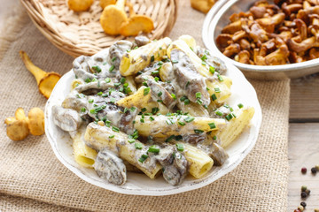 Macaroni with mushrooms