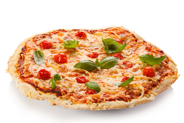Pizza on white background