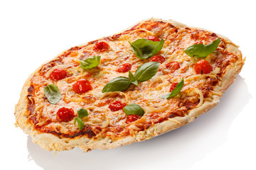 Pizza on white background