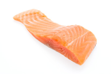 Salmon meat isolated on white