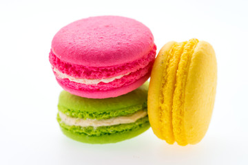 Macaroons isolated on white