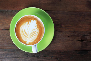coffee cup on wooden table