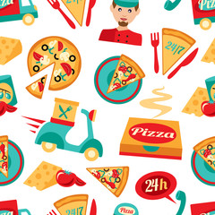 Pizza seamless pattern