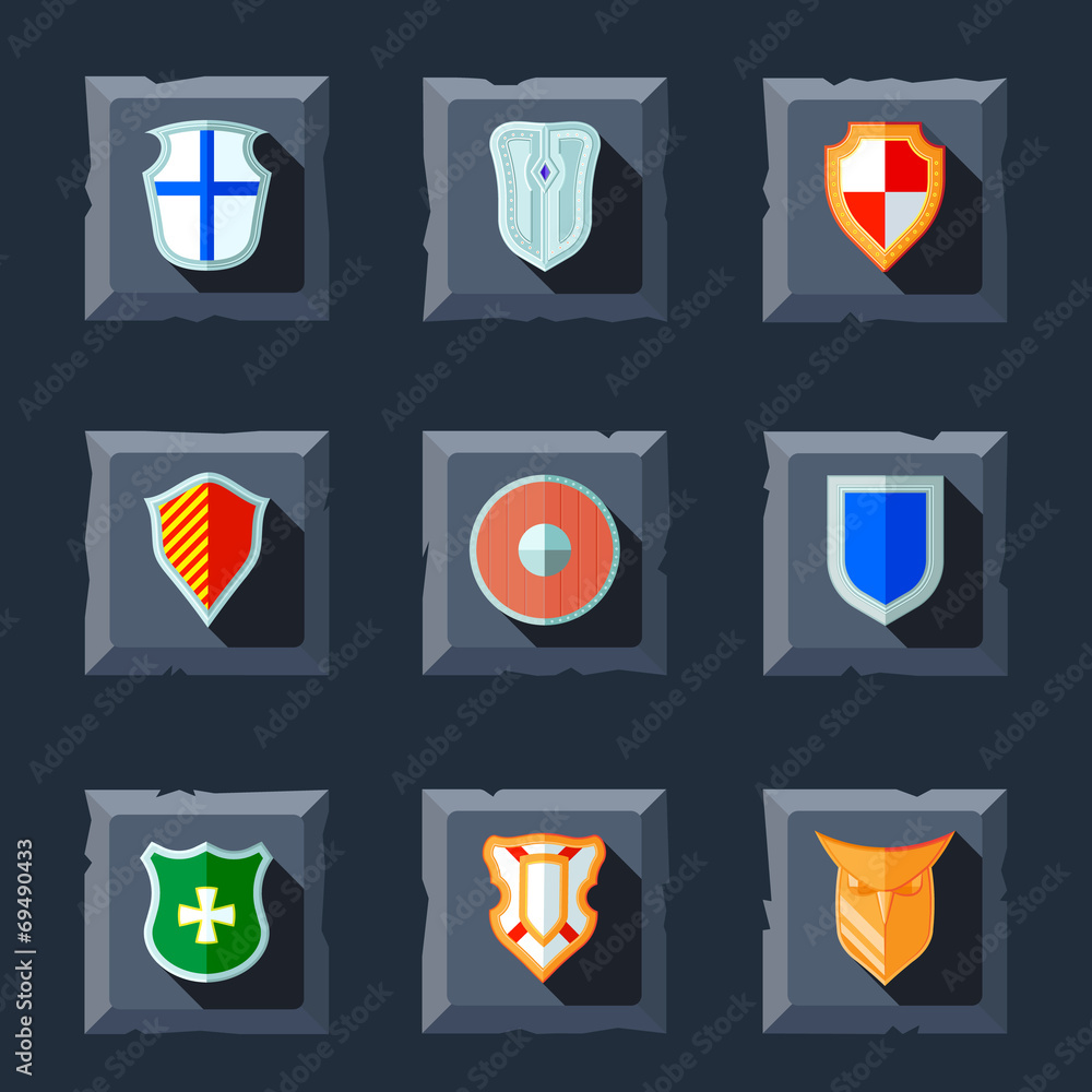 Sticker Shield icon flat