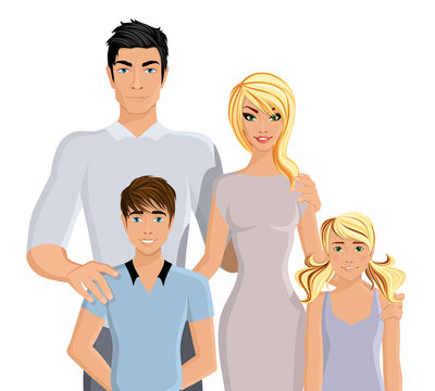 Happy family realistic