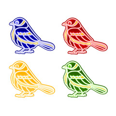 Christmas trimmings bird faience vintage vector