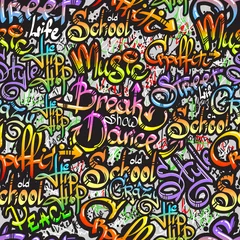 Crédence de cuisine en verre imprimé Graffiti Graffiti word seamless pattern