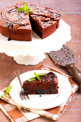Prune and chocolate torte