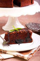 Fototapeta na wymiar Prune and chocolate torte