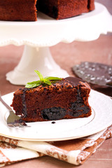 Prune and chocolate torte