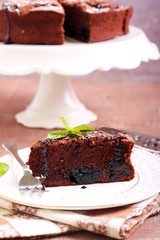 Prune and chocolate torte