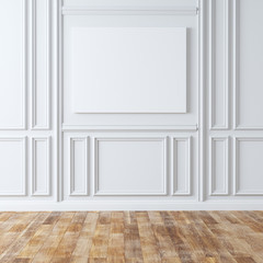 Empty Classic Room With Laminate Flooring