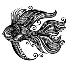 Vector Abstract Sea Fish. Patterned design