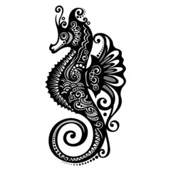 Vector Sea Horse. Patterned design