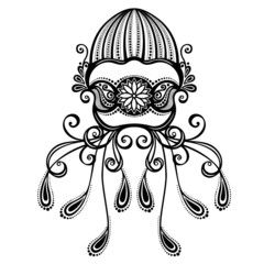 Vector Abstract Sea Jellyfish. Patterned design