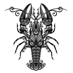 Vector Sea Lobster. Patterned design