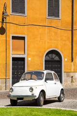 Vintage car on the street of Cagliari Italy