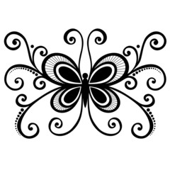 Vector Beautiful Butterfly, Exotic Insect. Patterned design, Tat