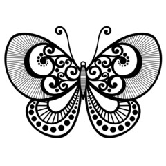 Vector Beautiful Butterfly, Exotic Insect. Patterned design, Tat
