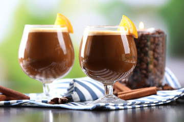 Espresso cocktail served on table