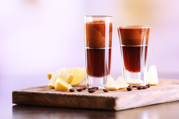 Espresso cocktail served on table