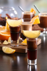 Espresso cocktail served on table