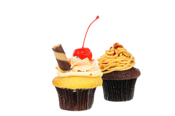 Chocolate cupcake isolated