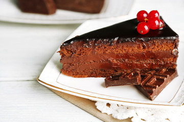 Chocolate cake with fresh berries