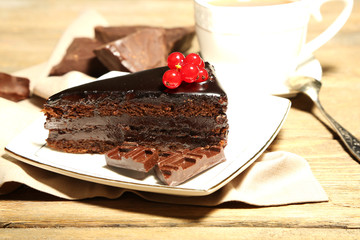 Chocolate cake with fresh berries