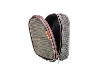 Brown striped case or purse