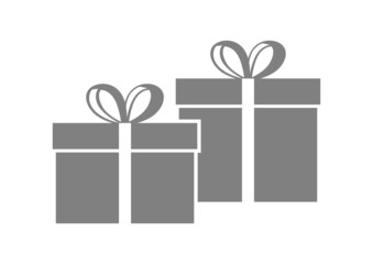 Grey gift icon on white background