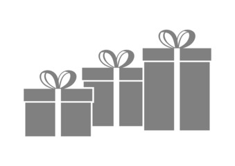 Grey gift icon on white background
