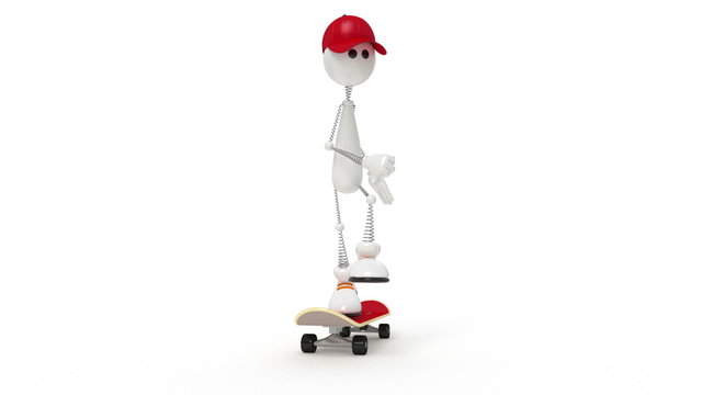 the white little man on a board