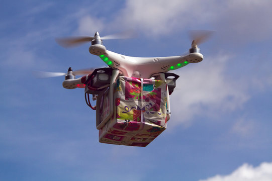 Drone - UAV - Delivery Gift by air
