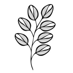 Original Decorative Leaf with Ornament (Vector), Patterned desig