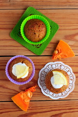 Pumpkin muffins with lemon sauce