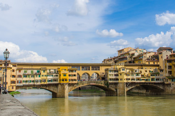 Obraz premium Ponte Vecchio in blue sky, Florence, Italy