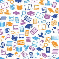 Fototapeta premium reading seamless pattern