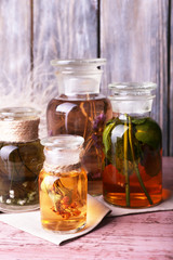 Bottles of herbal tincture