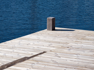 Beautiful  wooden jetty dock deck