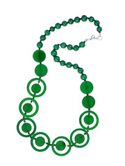 green necklace isolated on white