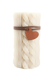 Beautiful candle isolated on white