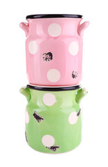 Milk cans isolated on white