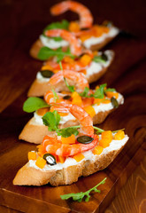 Shrimp and pumpkin toast