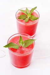 Watermelon cocktail in glass