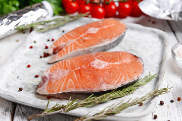 Tasty fish on table close-up