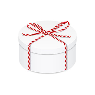 Present Box With Red Twine Bow