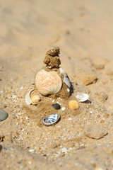Fototapeta na wymiar Sandcastle on the beach