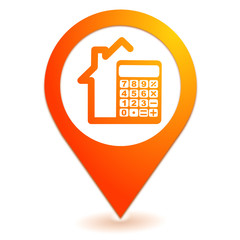 estimation immobilier sur symbole localisation orange