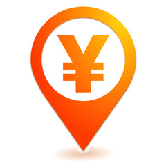 yen sur symbole localisation orange